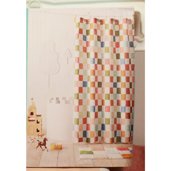 Pillowfort Kids' 72x72" Shower Curtain Checkered* - Picture 1 of 7